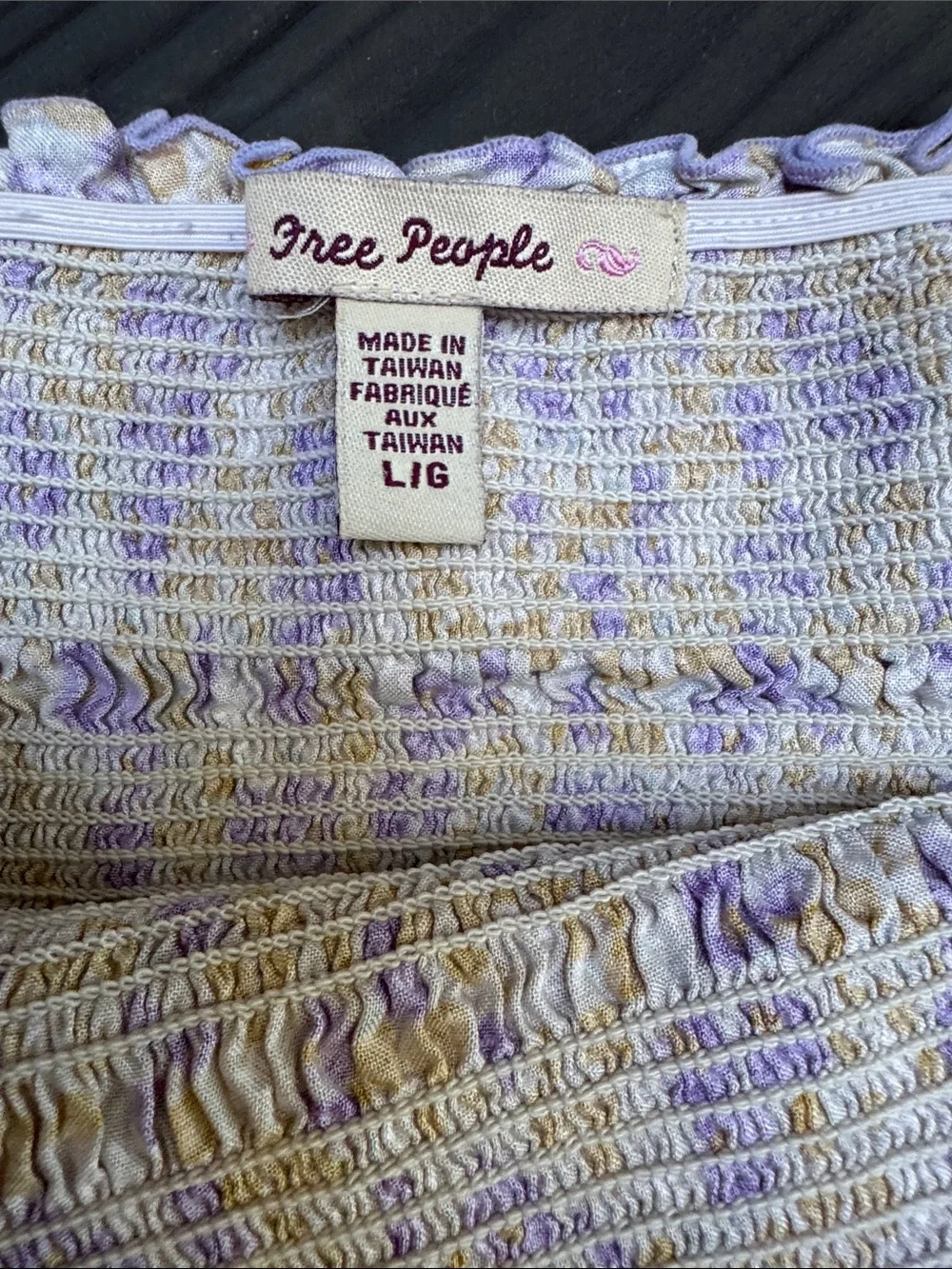 Free People Lavender and Yellow Floral Strapless Tiered Midi Dress - Picture 7 of 8